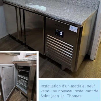 Installation d'un matériel neuf vendu pour un nouveau restaurant à Saint-Jean-Le-Thomas